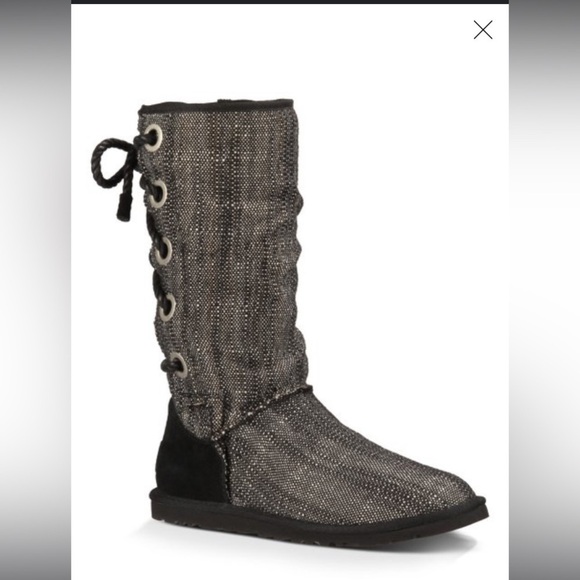 UGG Black Harbour back lace up mid calf size 6 all season boot. - Picture 11 of 16